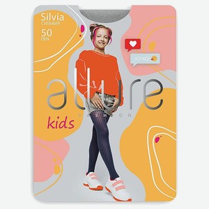 ALLURE Колготки детские  Полоска  50 ден белый, размер 128-134