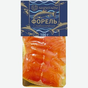 Форель Маритайм радужная филе-ломтики слабосолёная 100г