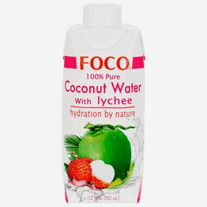 Вода кокосовая Foco с соком личи 330мл, 330 мл