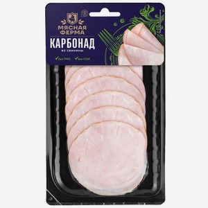 Карбонад Мясная Ферма из свинины копчено-вареный нарезка 100г, 100 г