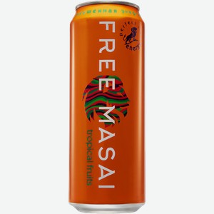 Напиток энергетический FREE MASAI Тропические фрукты, 0.45л