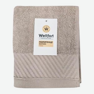 Махровое полотенце 30*50см Капучино с бортом Wellfort