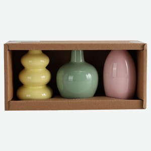 Набор ваз Actuel разноцветные керамические, 3 шт
