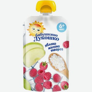 Десерт творожный Бабушкино Лукошко яблоко малина творог с 6 месяцев 90 г