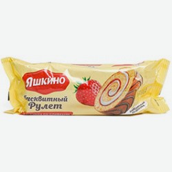 Рулет Яшкино, Клубничный, Шоколадный, 200 Г
