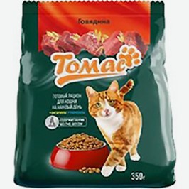 Корм Для Кошек Томас, Говядина, Курица, Сухой, 350 Г