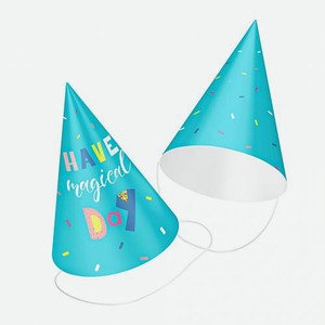 Колпаки праздничные Пакетико Happy Birthday 6шт в ассортименте