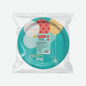 Тарелка Магнит картон Шарики 230мм 6шт