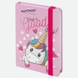ЮНЛАНДИЯ Блокнот с резинкой Unicorn, Формат А6, клетка, 96 л.