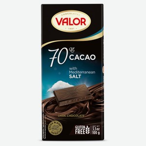 Шоколад горький Valor 70% морская соль, 100 г
