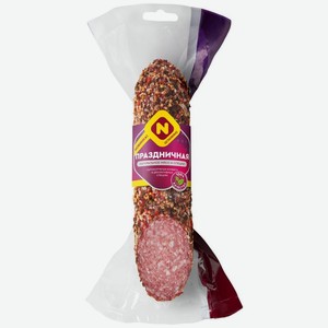 Колбаса Останкино Праздничная полусухая сырокопченая, Цена за 100 г