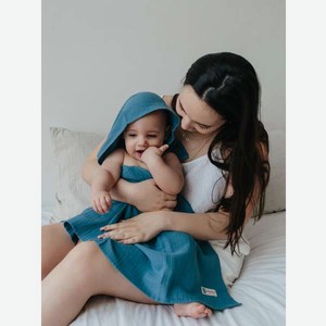 Пелёнка Bebekevi синяя муслин 90х90 см