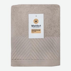 Махровое полотенце 50*80см Капучино с бортом Wellfort