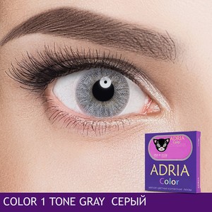 ADRIA Цветные контактные линзы, Color 1 tone, Gray, -2.00 / 14 / 8.6, 2 шт