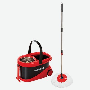 LAIMA Набор для уборки, ведро 19л/9л с отжимом, швабра + 2 насадки, 1 шт.