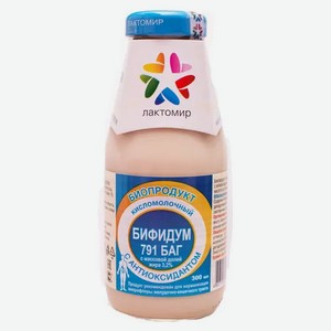 Биопродукт кисломолочный напиток «Лактомир» Бифидум 791 Баг с антиоксидантом 3,2% охлажденный, 300 мл