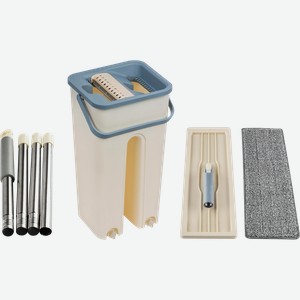 Швабра для пола РЫЖИЙ КОТ Clean hands, с насадкой из микрофибры + ведро, Арт. 310459