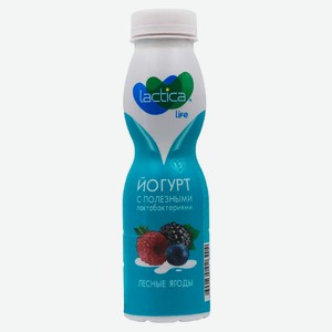 Йогурт питьевой Lactica Лесные ягоды 1,5% БЗМЖ, 260 г