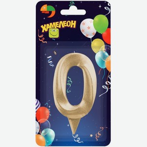 Свеча Хамелеон Грань цифра 0 1шт., 1 шт