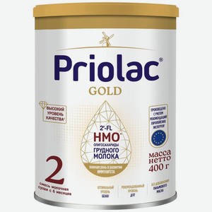 Смесь Priolac Gold 2 молочная с 6 мес. сухая, 400г, 400 г