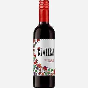 Вино Riviera красное полусладкое 10-12% 375мл, 375 мл
