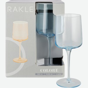 Набор бокалов RAKLE Colore, цвет голубой, стекло, 320мл, Арт. CLR229, 4шт