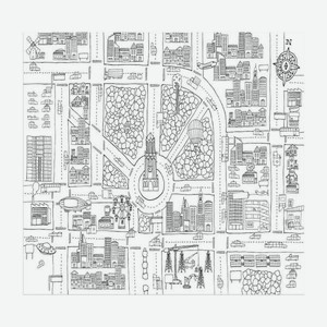 Напольная раскраска Люми-Зуми Город летом