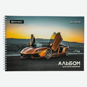 Альбом д/рис. А4 32л., гребень, выборочный лак, BRAUBERG, 19