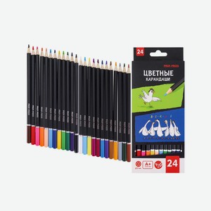 Карандаши цветные, 24 цв, дерево MINI FRIENDS (КЦ-3709) набо