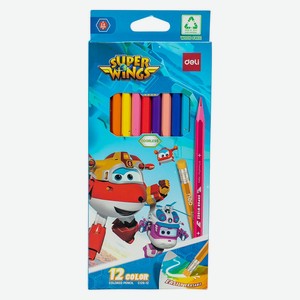 Карандаши цв. Deli EC126-12 Super Wings шестигран. пластик к