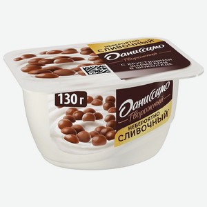 Продукт творожный Даниссимо с хрустящими шариками в шоколаде 7.2% БЗМЖ 130г, 130 г