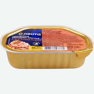 Мясные консервы паштет ЛЕНТА стерилизованный с жареным луком, Беларусь, 100 г
