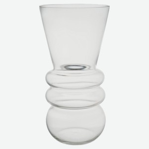 Ваза Actuel фигурная стеклянная прозрачная, 25 см