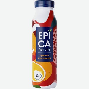 Йогурт Epica питьевой гранат-апельсин 2.5% 260г, 250 мл