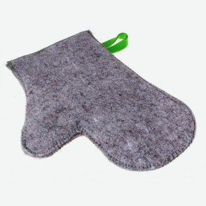 Рукавица банная войлок серый артБ44