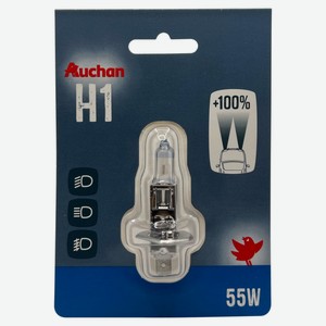 Лампа автомобильная АШАН Красная птица галогеновая Н1 55Вт 12В, 1 шт
