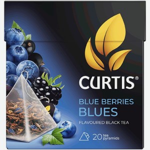 Чай черный Curtis Blue Berries blues чёрная смородина, ежевика, черника и василёк 20х1.8г, 20 шт