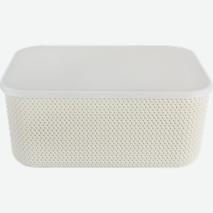 Корзина для хранения HOMECLUB Knit 36,5х26х16см, с крышкой, пластик, Арт. BA801