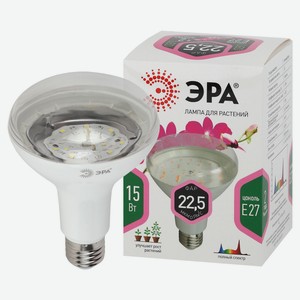 Фитолампа для растений «ЭРА» FITO-15W-Ra90 светодиодная полного спектра Е27 15 Вт