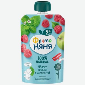 Пюре Фрутоняня Яблоко, малина и мелисса с 5мес. 90г, 90 г