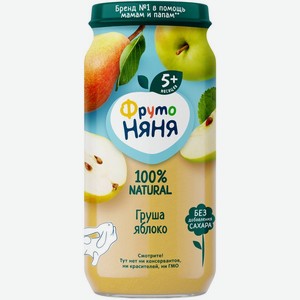 Пюре ФрутоНяня Груша, яблоко с 5 мес. 250г, 250 г
