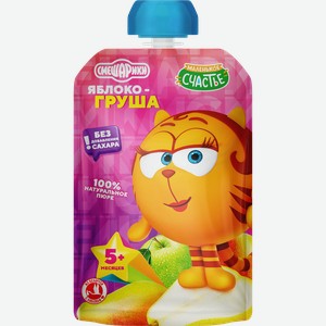 Пюре фруктовое СМЕШАРИКИ Яблоко-Груша, с 5 месяцев, 85г