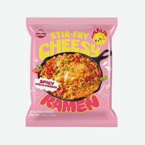 Лапша обжаренная острая с сыром Чеддер Cheesy Ramen Spicy Chili Cheddar Otoki, 120г.