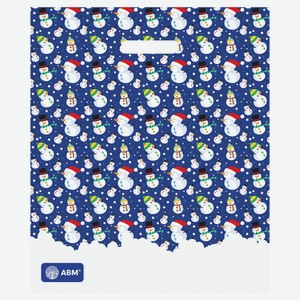 Пакет с вырубной «АВМ» усиленной ручкой Новый Год, 36х43 см