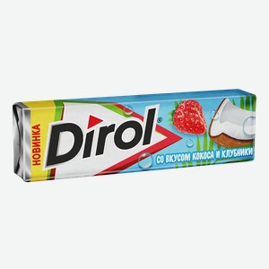 Жевательная резинка DIROL КОКОС-КЛУБНИКА 13,6Г, , ,