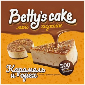 Пирог Betty s Cake Чизкейк карамель и орех сырный, 500г