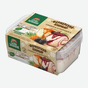 Мороженое пломбир с морошкой и ежевикой Село зеленое 15% 450г