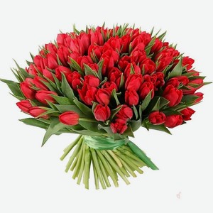AZALIANOW ЦВЕТЫ. ПОДАРКИ. ДЕКОР Букет из 151 красного тюльпана, Букеты и композиции из живых цветов могут на несколько тонов отличаться от изображений. Часть цвета искажается в зависимости от настроек экрана.
