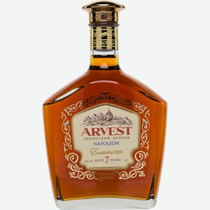 Коньяк ARVEST Napoleon Армянский марочный КВ 7 лет 40%, п/у, 0.5л