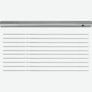 Набор плоских шампуров PLATINUM CHOICE 39см в кейсе, нержавеющая сталь, Арт. EK23-2552311, 10шт